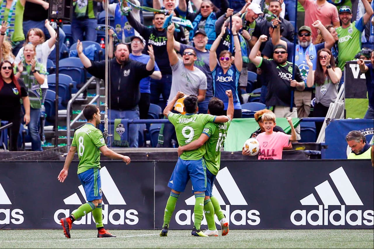 Nicolás Lodeiro, Raúl Ruidíaz, Víctor Rodríguez Seattle Sounders