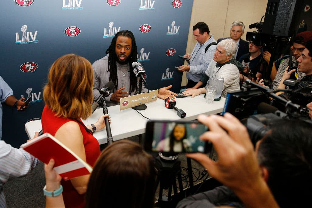 Richard Sherman es una de las piezas claves para que los 49ers llegaran al Super Bowl. Llegó al equipo en 2018.