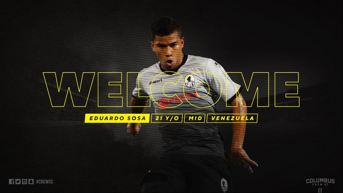 Columbus Crew se suma a la fiebre MLSera de fichar joven talento venezolano con Eduardo Sosa