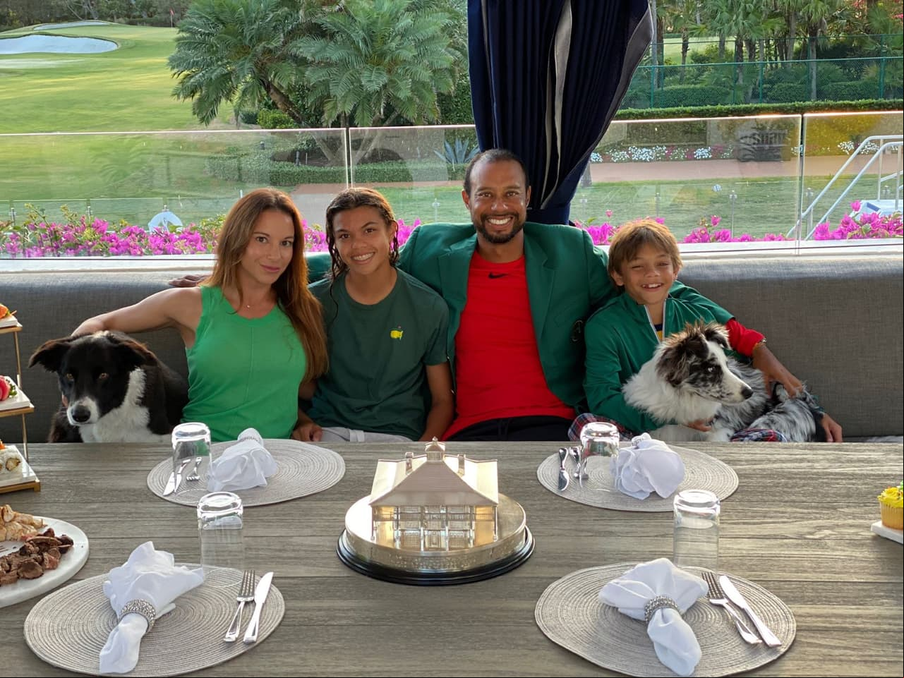 Tiger Woods y su familia.