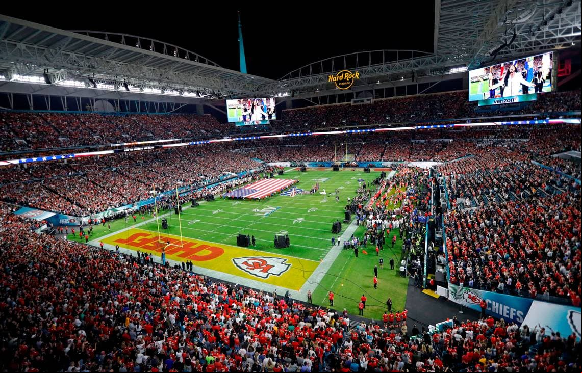 <b>Así se veía la cancha durante el Super Bowl LIV</b>
<br>Durante el encuentro entre Chiefs y 49ers por el Vince Lombardi, así se veía el campo.