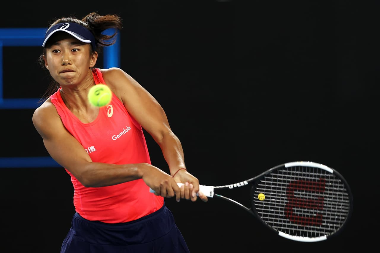 Shuai Zhang durante su partido ante Sloane Stephens.