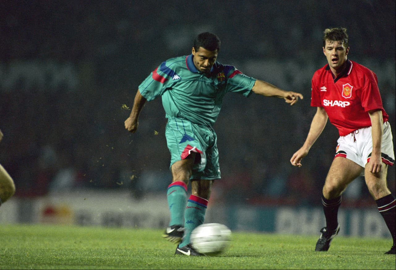 Romario llegó al Barcelona en 1993, donde anotó 34 goles en 46 partidos de La Liga de España.