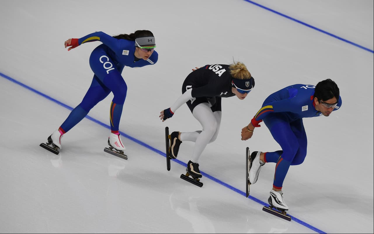 Espectaculares imágenes de entrenamientos de los atletas en disciplinas previo a los Juegos Olímpicos de Pyeongchang 2018. Laura Gómez y Pedro Causil estarán en patinaje por velocidad por Colombia.